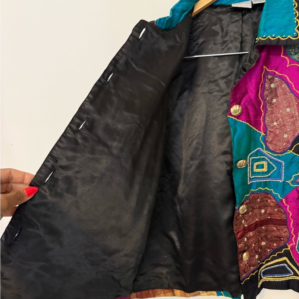 Vintage Vibrant Patchwork Embroidered Embellished… - image 6